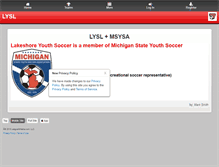 Tablet Screenshot of lakeshoreyouthsoccer.com